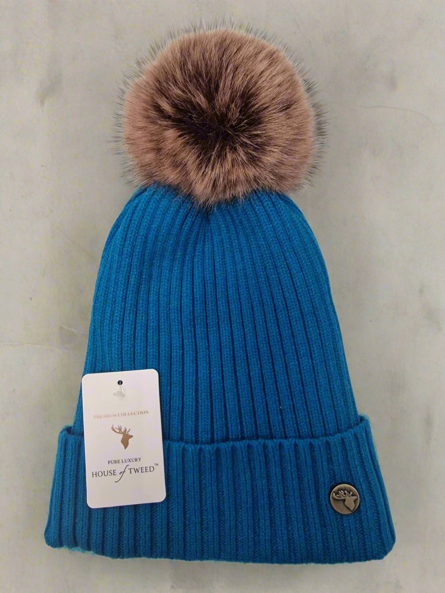 House Of Tweed Womens Luxury Warm Pom Pom Beanie Hat - Just £13.99! Shop now at Warwickshire Clothing.