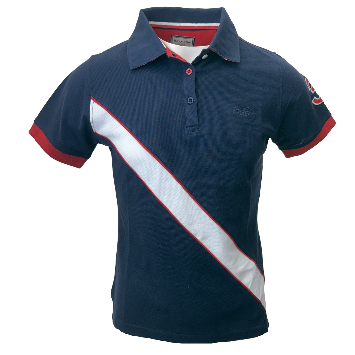 Hazy Blue Women's Striped Polo Shirt Carly - Just £14.99! Shop now at Warwickshire Clothing.