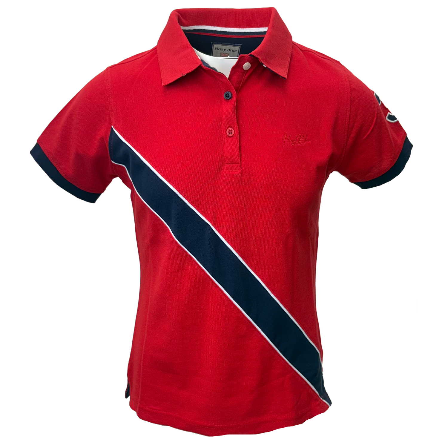 Hazy Blue Women's Striped Polo Shirt Carly - Just £14.99! Shop now at Warwickshire Clothing.