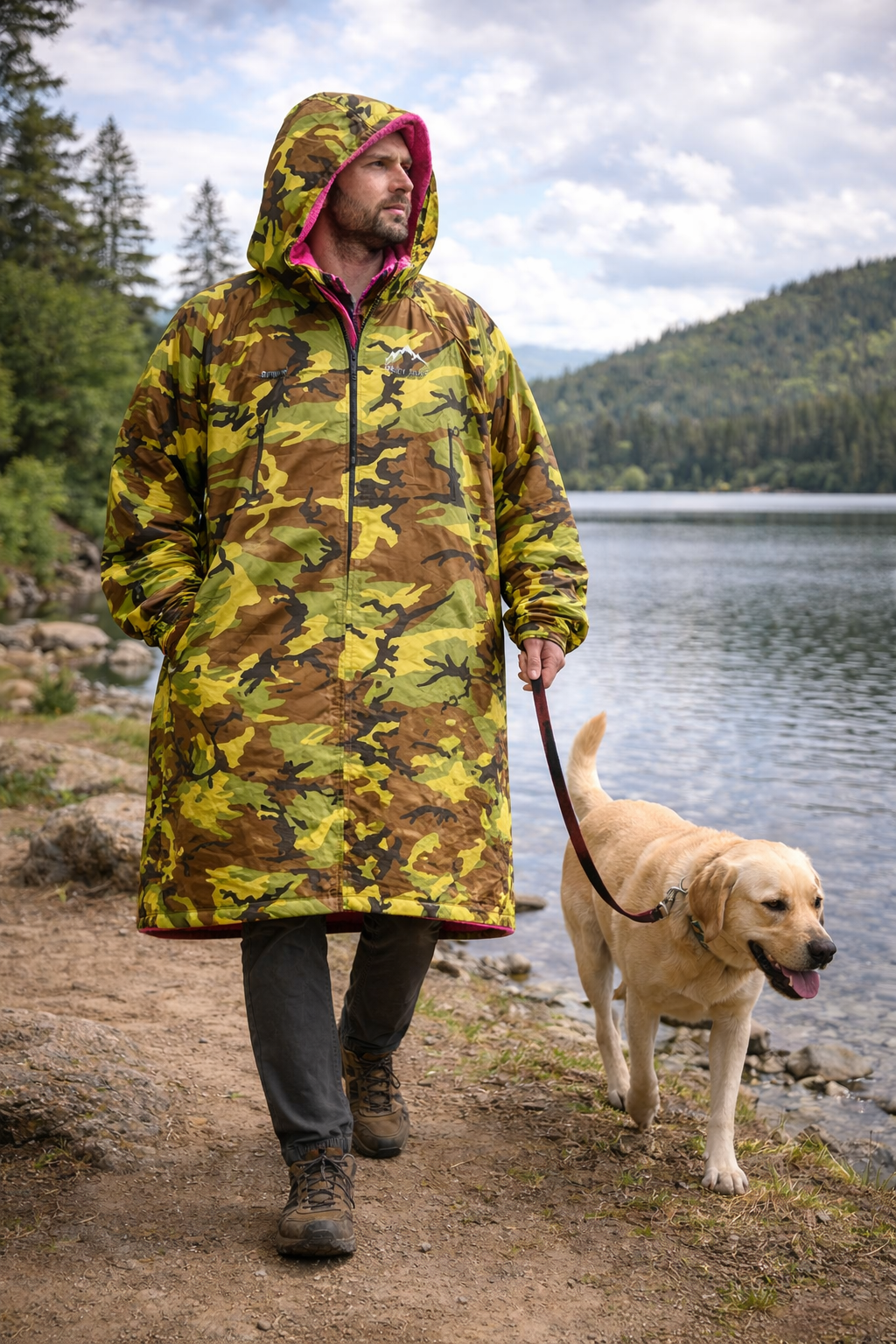 Hazy Blue Waterproof Adults All Weather Changing Robe - Camo Edition