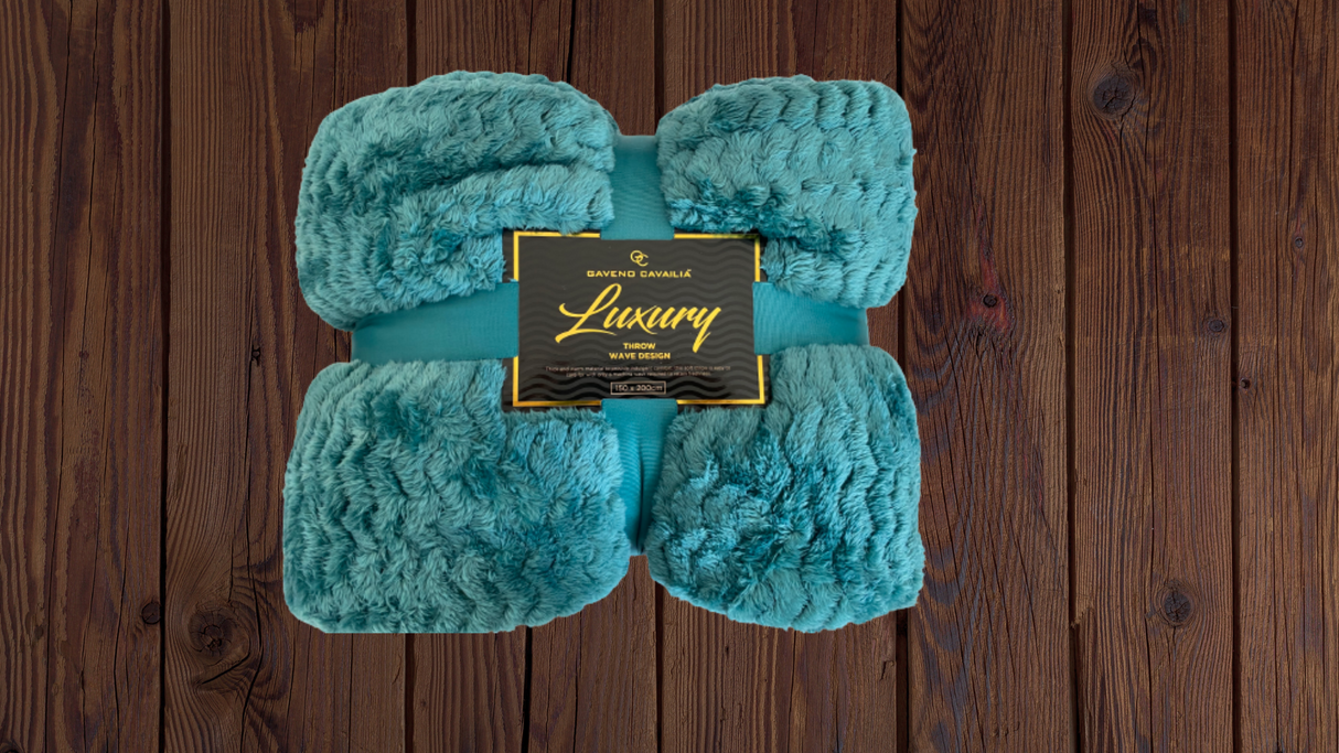 Luxury Wave Throw Warm Faux Fur Fleece Blanket - Just £14.99! Shop now at Warwickshire Clothing.