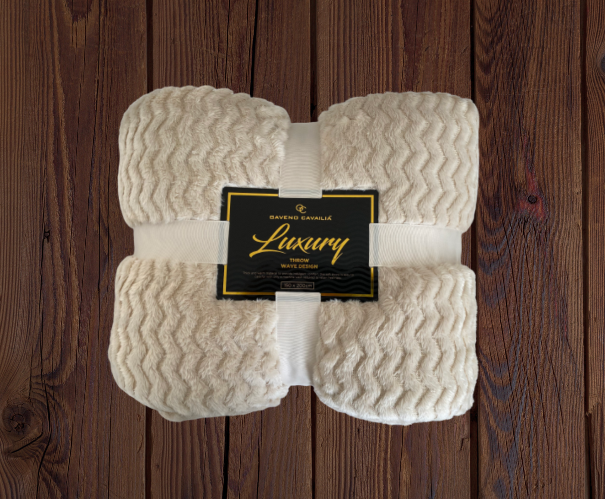 Luxury Wave Throw Warm Faux Fur Fleece Blanket - Just £14.99! Shop now at Warwickshire Clothing.