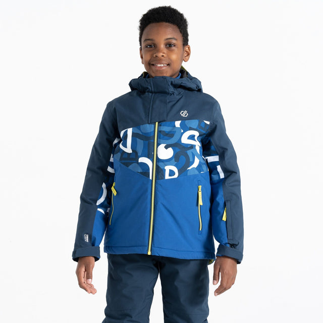 Dare2B Kids' Humour II Ski Jacket | Blue Graffiti Print - Just £29.99! Shop now at Warwickshire Clothing.