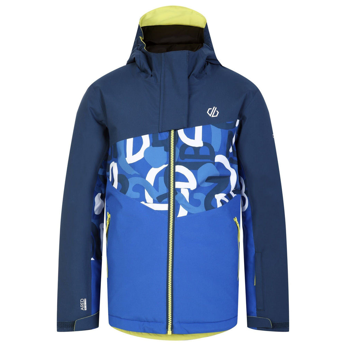Dare2B Kids' Humour II Ski Jacket | Blue Graffiti Print - Just £29.99! Shop now at Warwickshire Clothing.