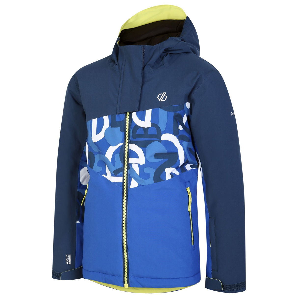 Dare2B Kids' Humour II Ski Jacket | Blue Graffiti Print - Just £29.99! Shop now at Warwickshire Clothing.