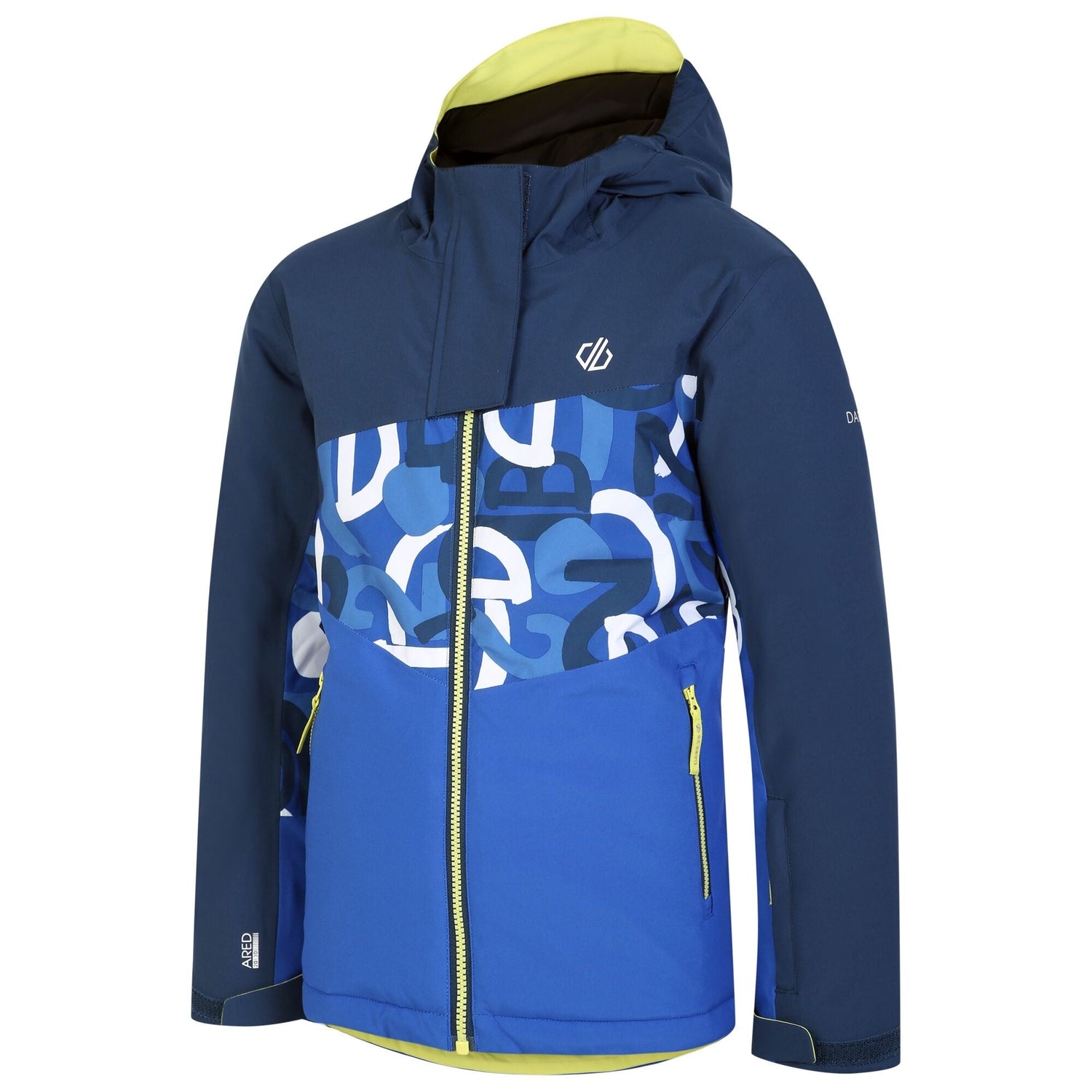 Dare2B Kids' Humour II Ski Jacket | Blue Graffiti Print - Just £29.99! Shop now at Warwickshire Clothing.