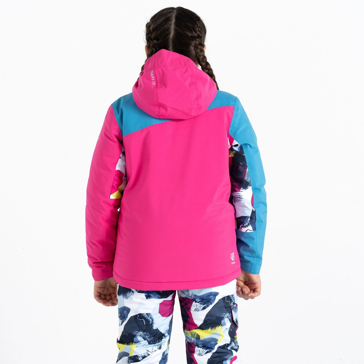 Dare2B Kids' Humour II Ski Jacket | Blue Pink Mountain Print - Just £29.99! Shop now at Warwickshire Clothing.