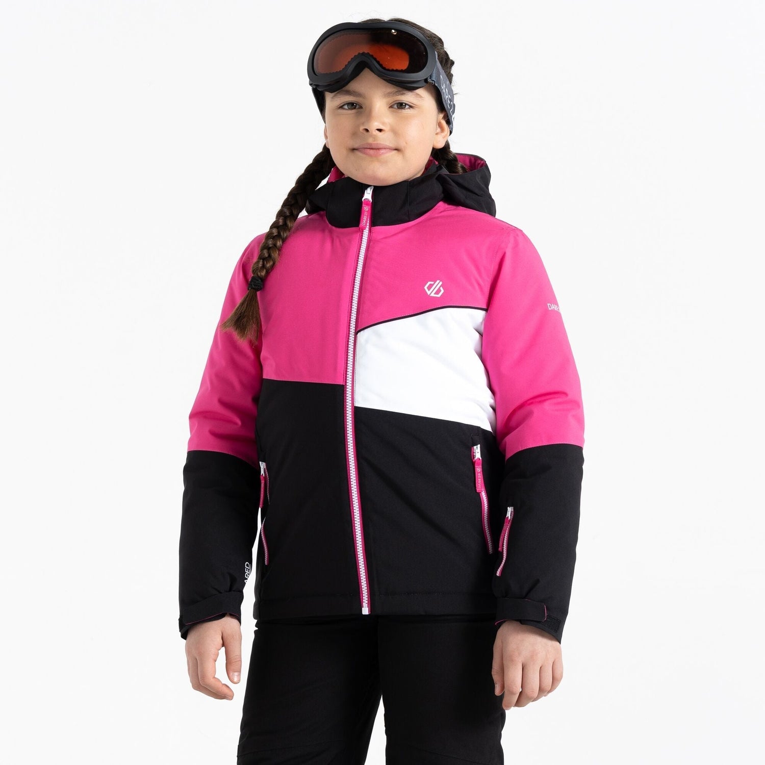 Dare2B Kids' Steazy Ski Jacket | Pure Pink Black - Just £29.99! Shop now at Warwickshire Clothing.
