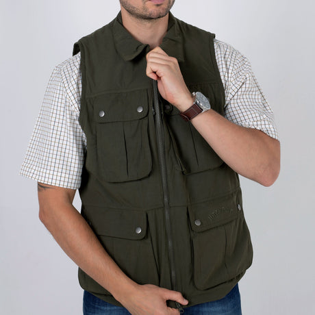 Hazy Blue Explorer Mens Bodywarmer Travel Waistcoat 13 Pockets Fishing Gilet - Just £34.99! Shop now at Warwickshire Clothing.