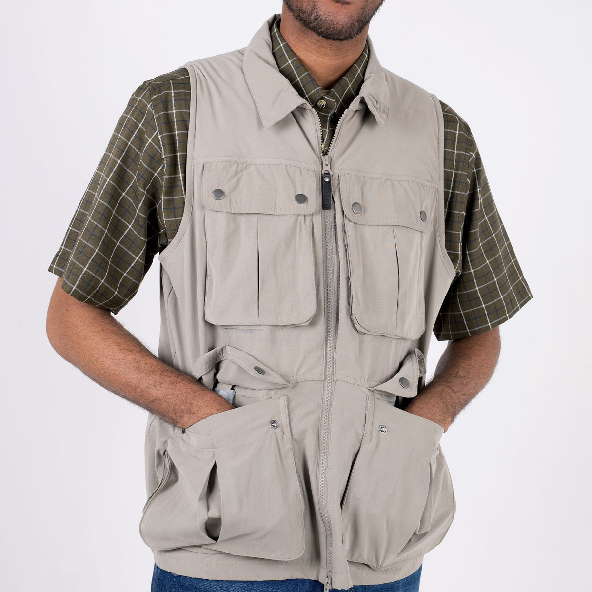 Hazy Blue Explorer Mens Bodywarmer Travel Waistcoat 13 Pockets Fishing Gilet - Just £29.99! Shop now at Warwickshire Clothing.