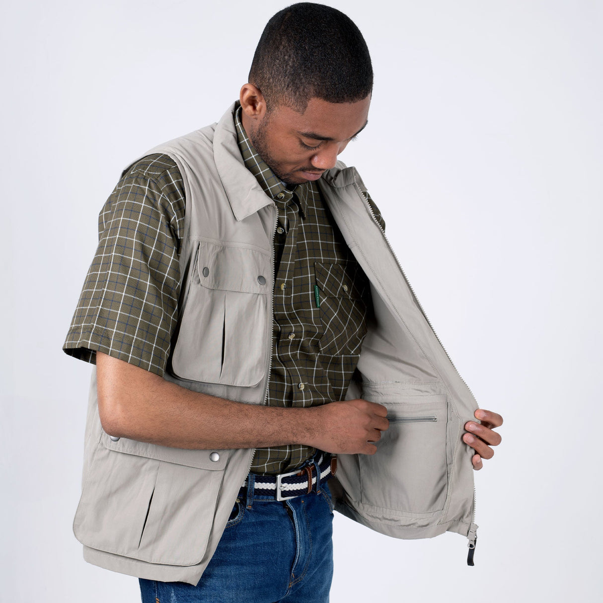 Hazy Blue Explorer Mens Bodywarmer Travel Waistcoat 13 Pockets Fishing Gilet - Just £29.99! Shop now at Warwickshire Clothing.