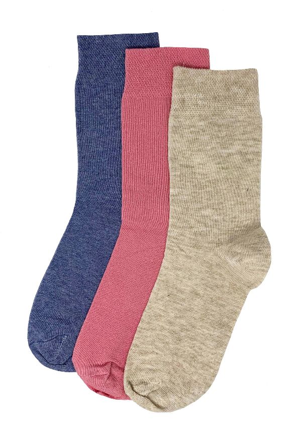 Flexitop Socks 3 Pack Bamboo Socks - Plain Blue Pink and Beige - Just £6.99! Shop now at Warwickshire Clothing.