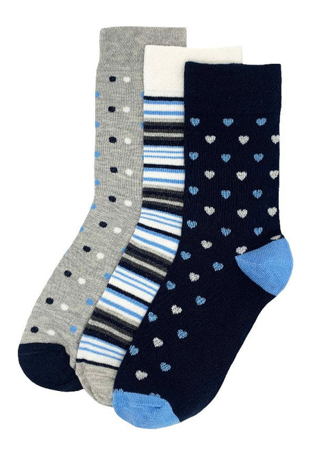 Flexitop Socks 3 Pack Bamboo Socks - Blue Stripes and Grey - Just $5.99! Shop now at Warwickshire Clothing. Free Dellivery.