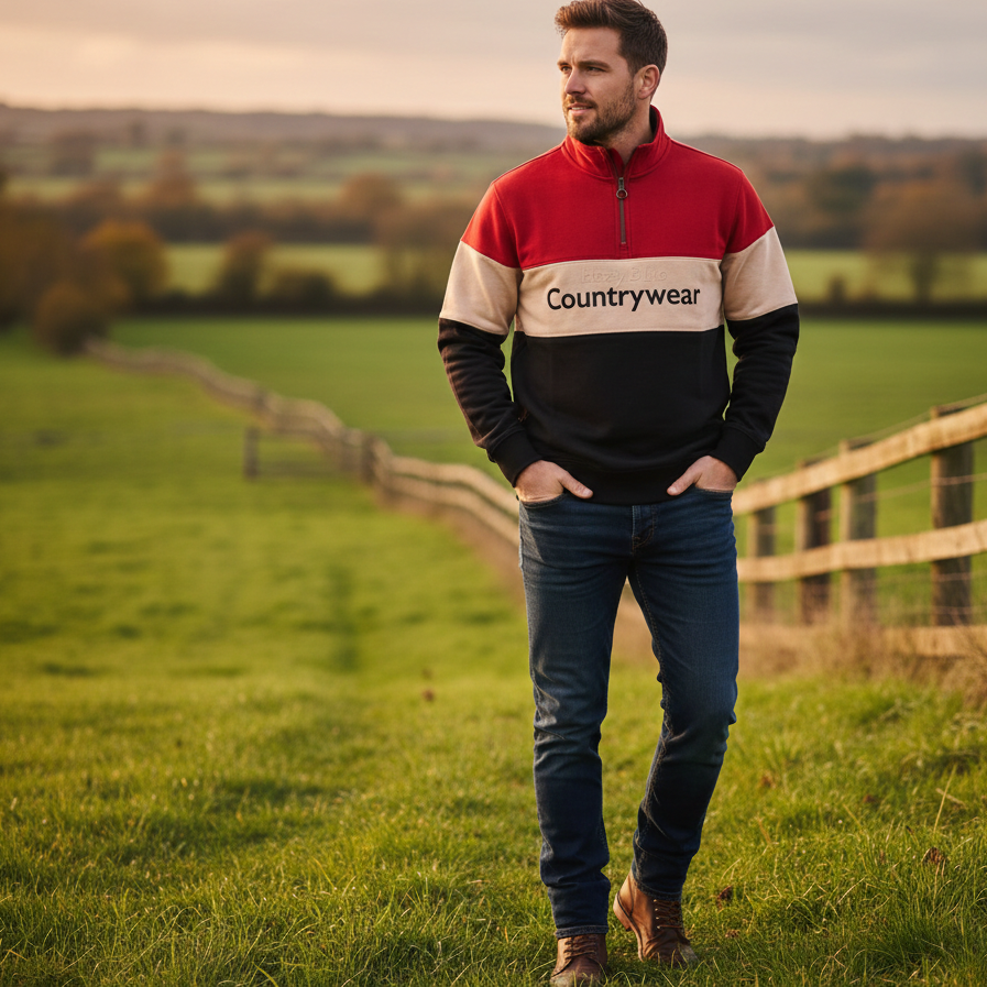 Hazy Blue Countrywear Henley Sweatshirt