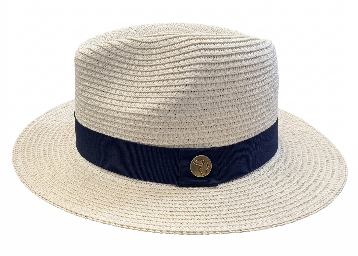 House of Tweed Unisex Paper Straw Hat Fedora Panama Wide Brim
