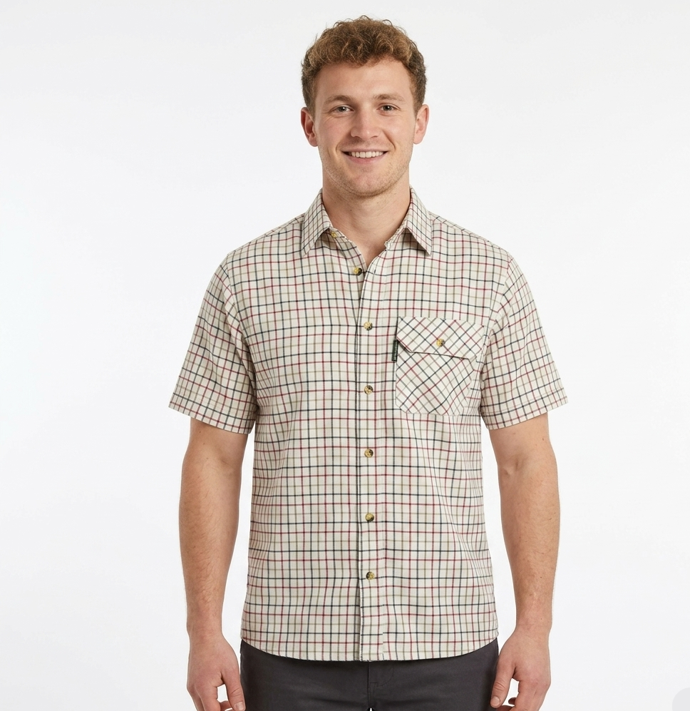Country Classics Mens Short Sleeved Check Shirt - Beaver Red