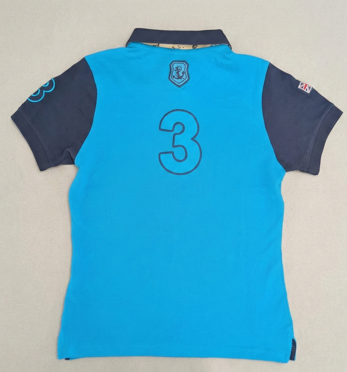 Hazy Blue Women's Plain Polo Shirt Mandy with Number 3 Detail