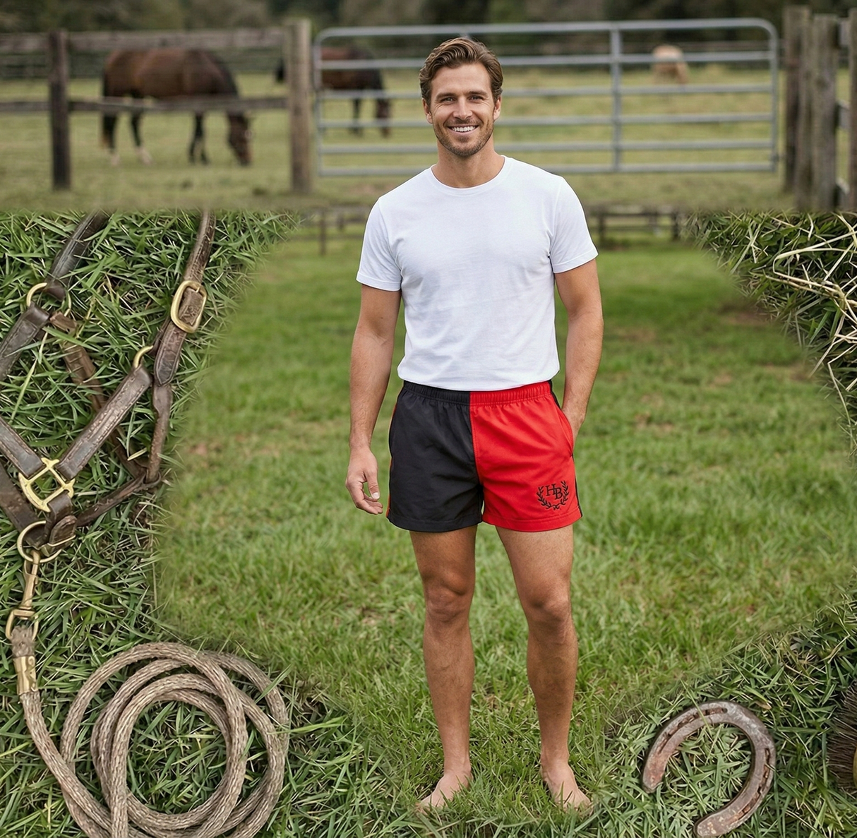 Hazy Blue Nelson Colour Block Shorts - Unisex Sports & Leisure