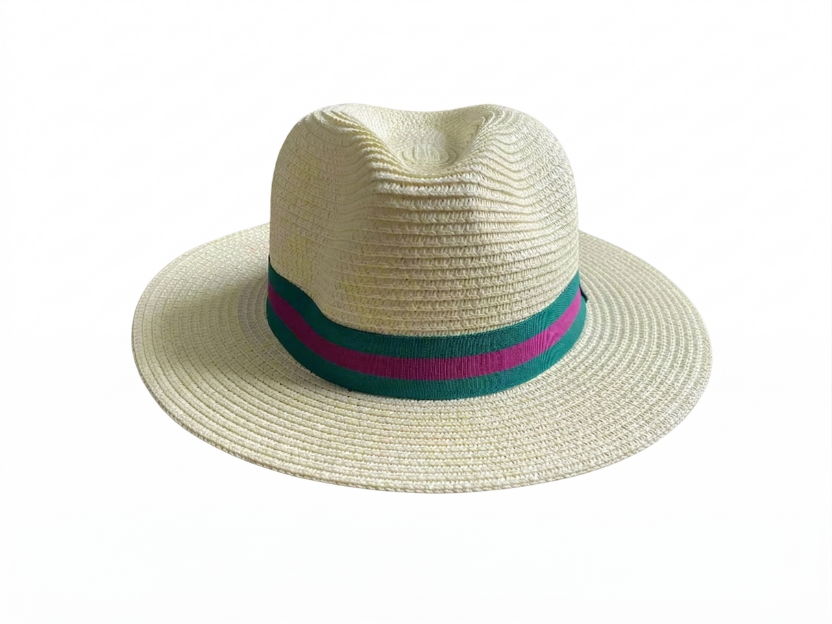 House of Tweed Unisex Paper Straw Hat Fedora Panama Wide Brim