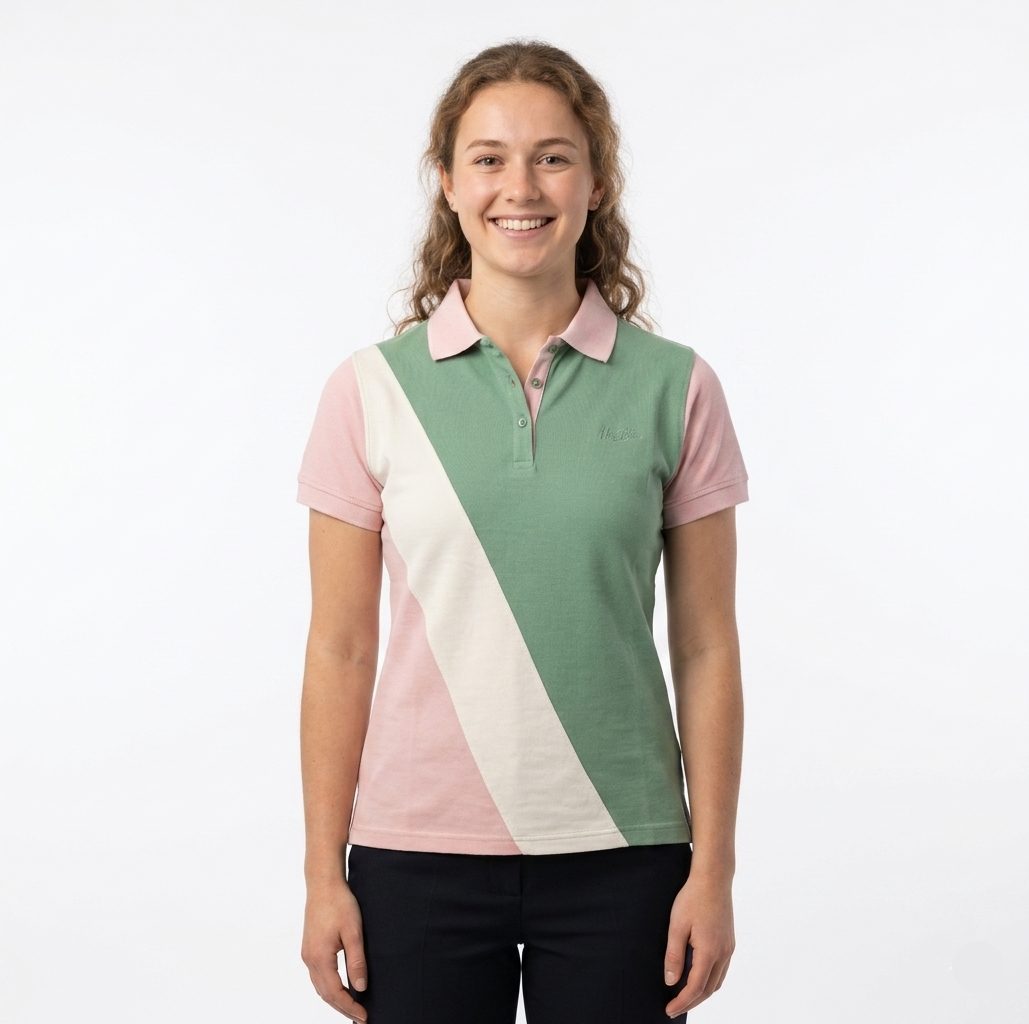Hazy Blue Women's Striped Polo Shirt - Clare