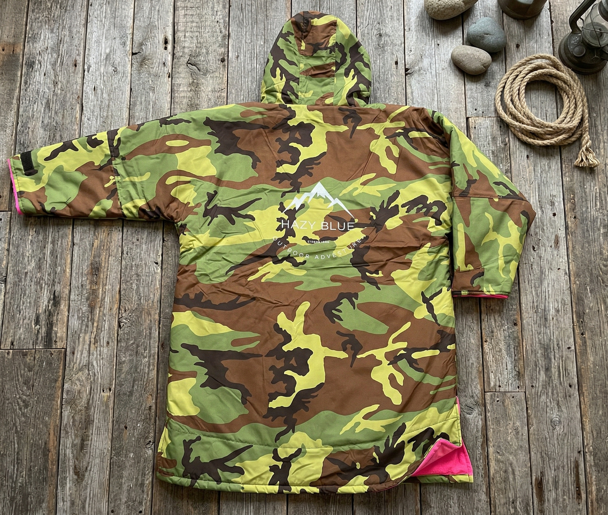 Hazy Blue Waterproof Adults All Weather Changing Robe - Camo Edition