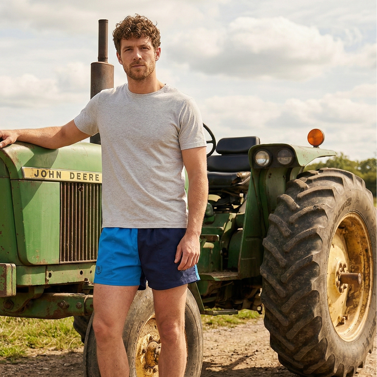 Hazy Blue Nelson Unisex Colour Block Shorts