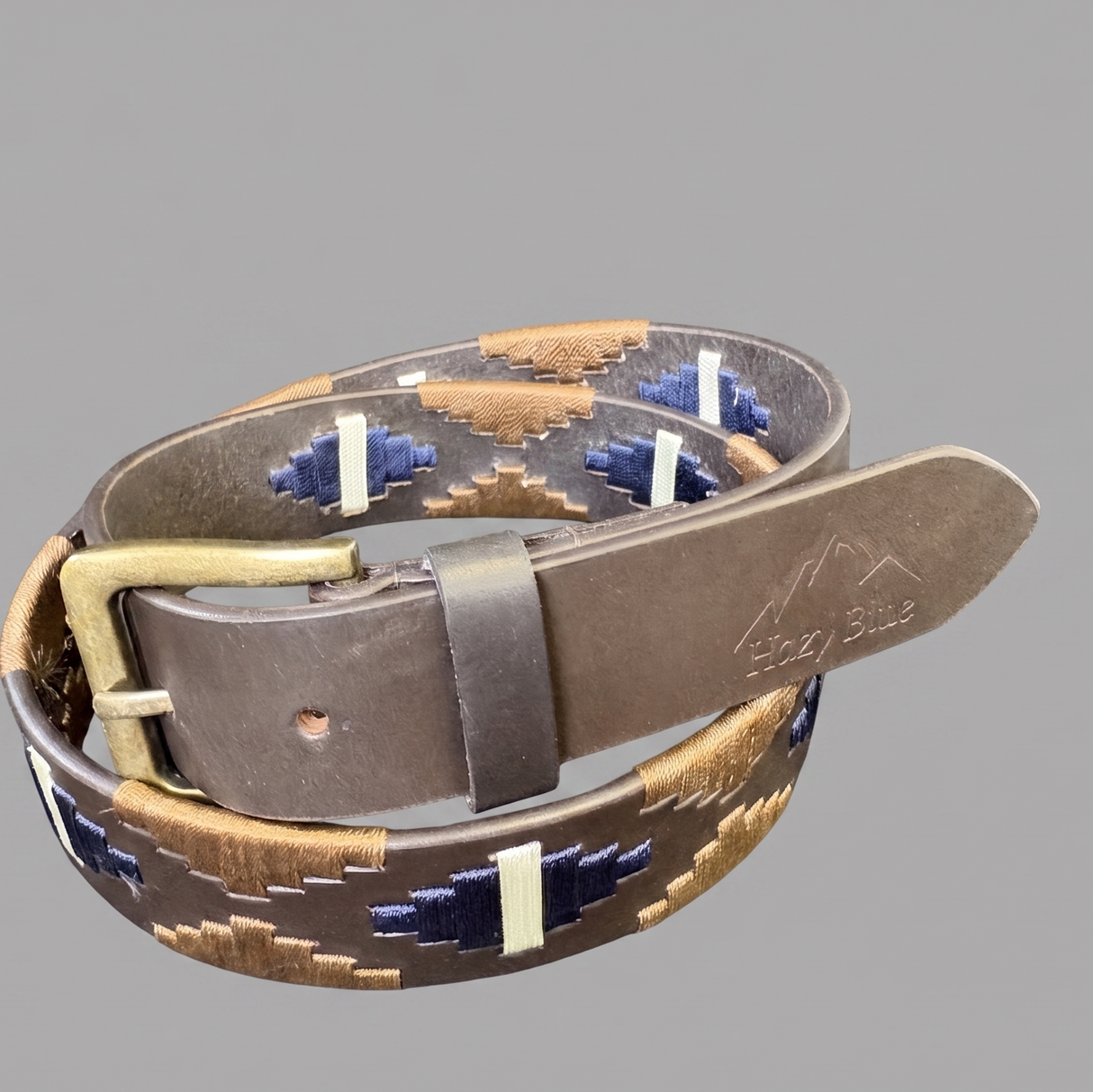 Hazy Blue Brown Leather Polo Belts: Equestrian Style & Everyday Elegance - Jordon