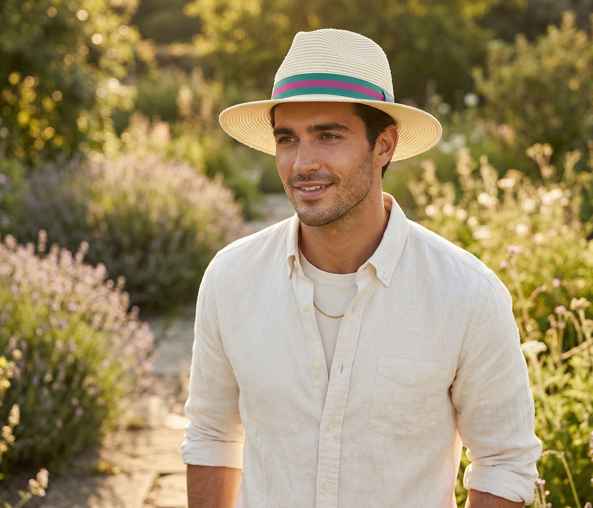 House of Tweed Unisex Paper Straw Hat Fedora Panama Wide Brim