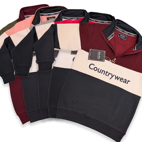 Hazy Blue Countrywear Henley Sweatshirt - Just £39.99! Shop now at Warwickshire Clothing.