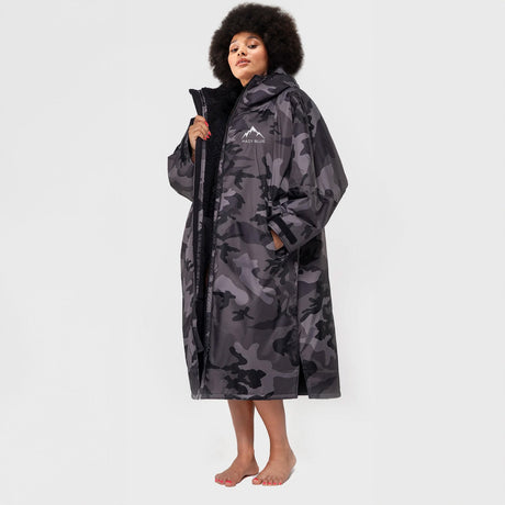 Hazy Blue Waterproof Black Camo Edition All Weather Changing Robe - Just $84.99! Shop now at Warwickshire Clothing. Free Dellivery.