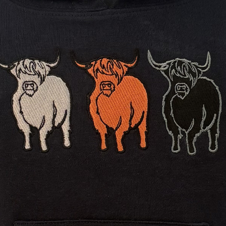 Hazy Blue Henry Kids' Highland Cow Hoodie - Rustic Farm Animals - Just £14.99! Shop now at Warwickshire Clothing.