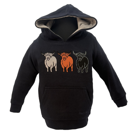 Hazy Blue Henry Kids' Highland Cow Hoodie - Rustic Farm Animals - Just £14.99! Shop now at Warwickshire Clothing.