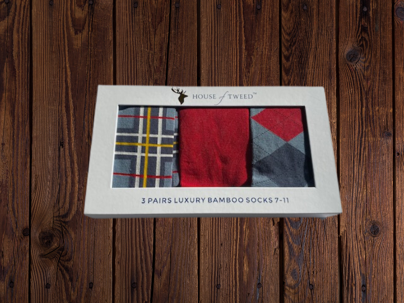 House of Tweed Luxury Mens Bamboo Socks | 3 Pairs Argyle - Just £14.99! Shop now at Warwickshire Clothing.