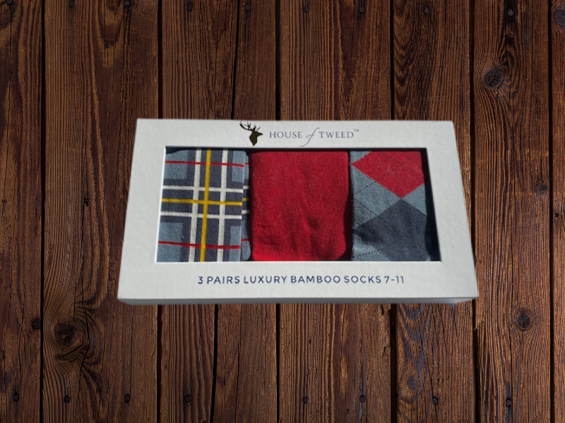 House of Tweed Luxury Mens Bamboo Tartan Socks | 3 Pairs - Just $12.99! Shop now at Warwickshire Clothing. Free Dellivery.
