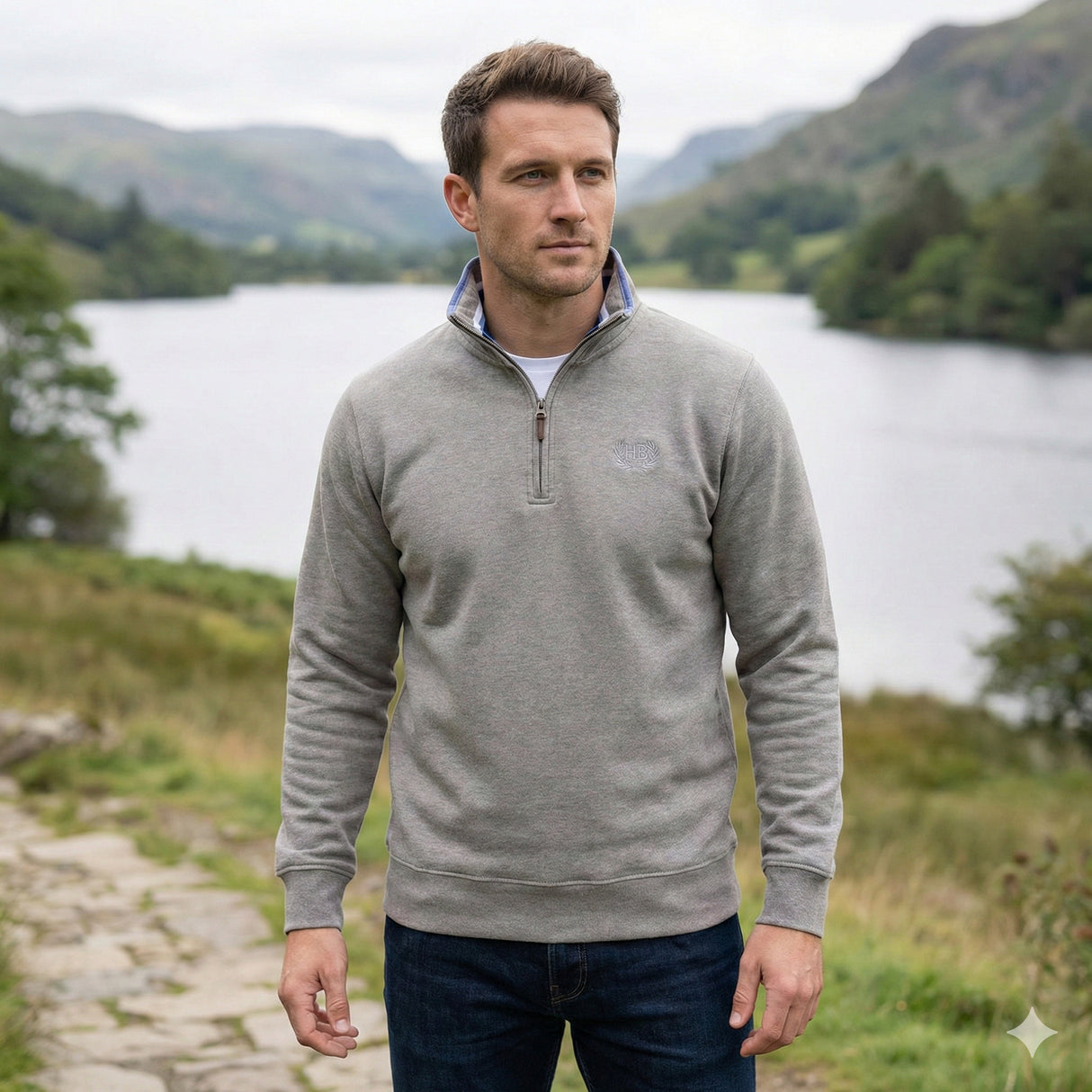 Hazy Blue Hanbury Countrywear Classic Sweatshirt