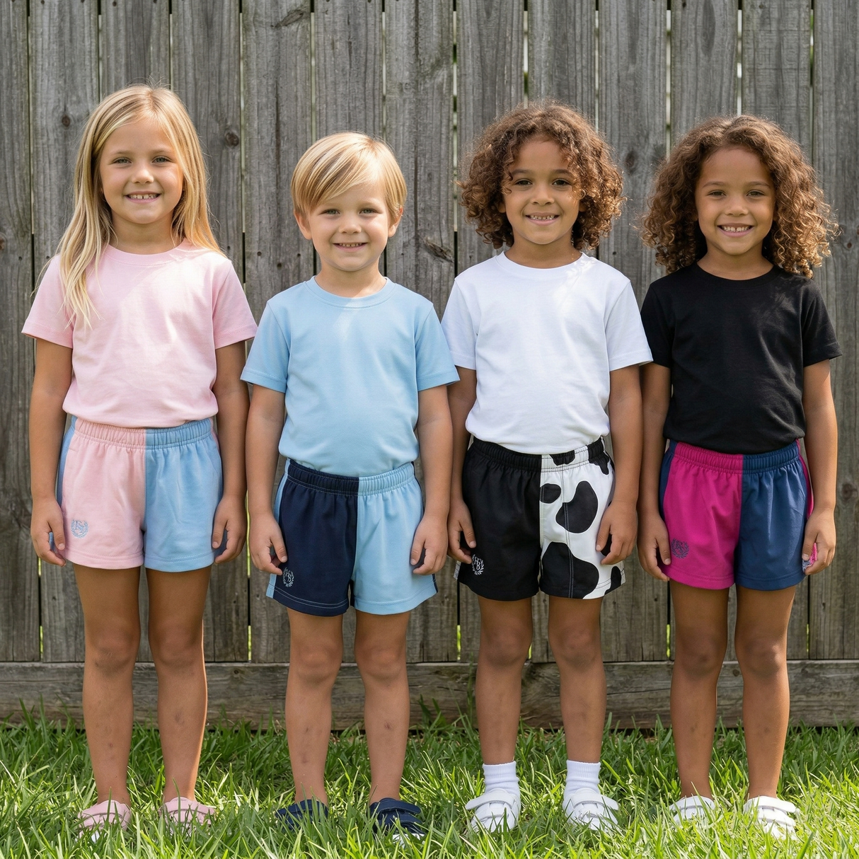 Hazy Blue Harper Colour Block Kids Shorts - Unisex Sports & Leisure