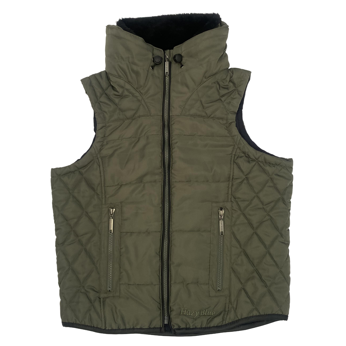 Hazy Blue Womens Anusha Quilted Gilet with Faux Fur Collar - Just £24.99! Shop now at Warwickshire Clothing.