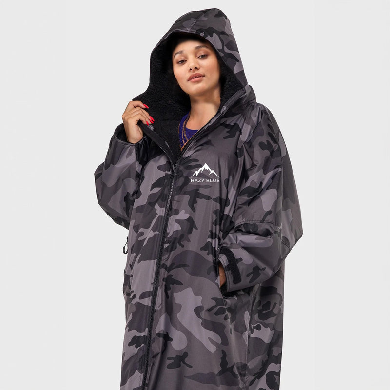 Hazy Blue Waterproof Black Camo Edition All Weather Changing Robe - Just $84.99! Shop now at Warwickshire Clothing. Free Dellivery.