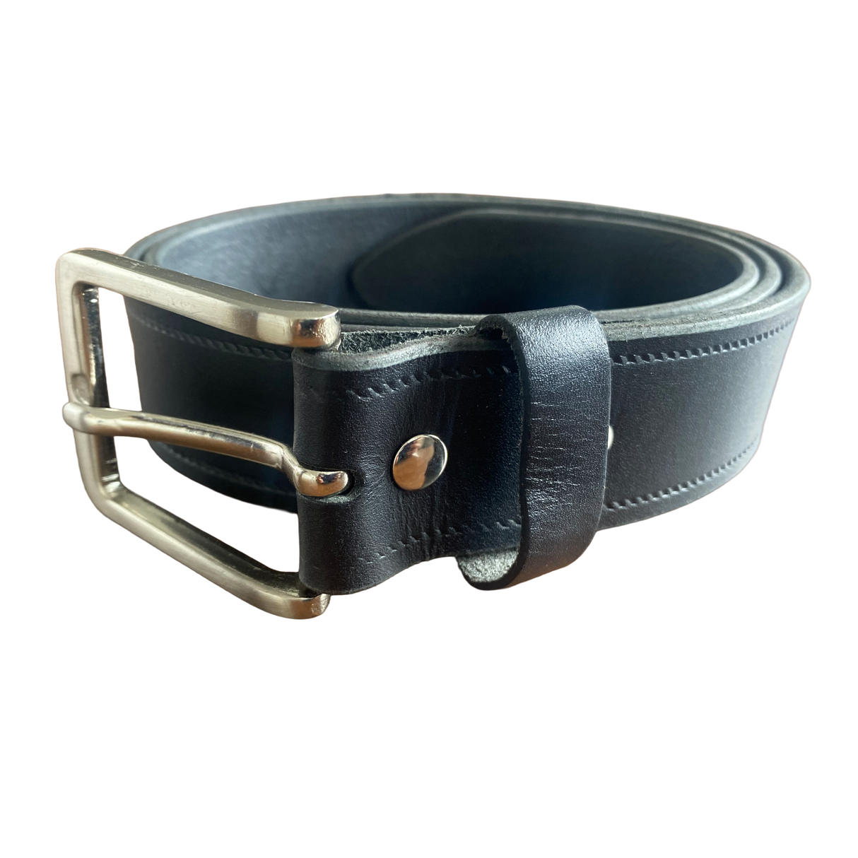 Hazy Blue Plain Leather Belt - Durable & Classic Everyday Style