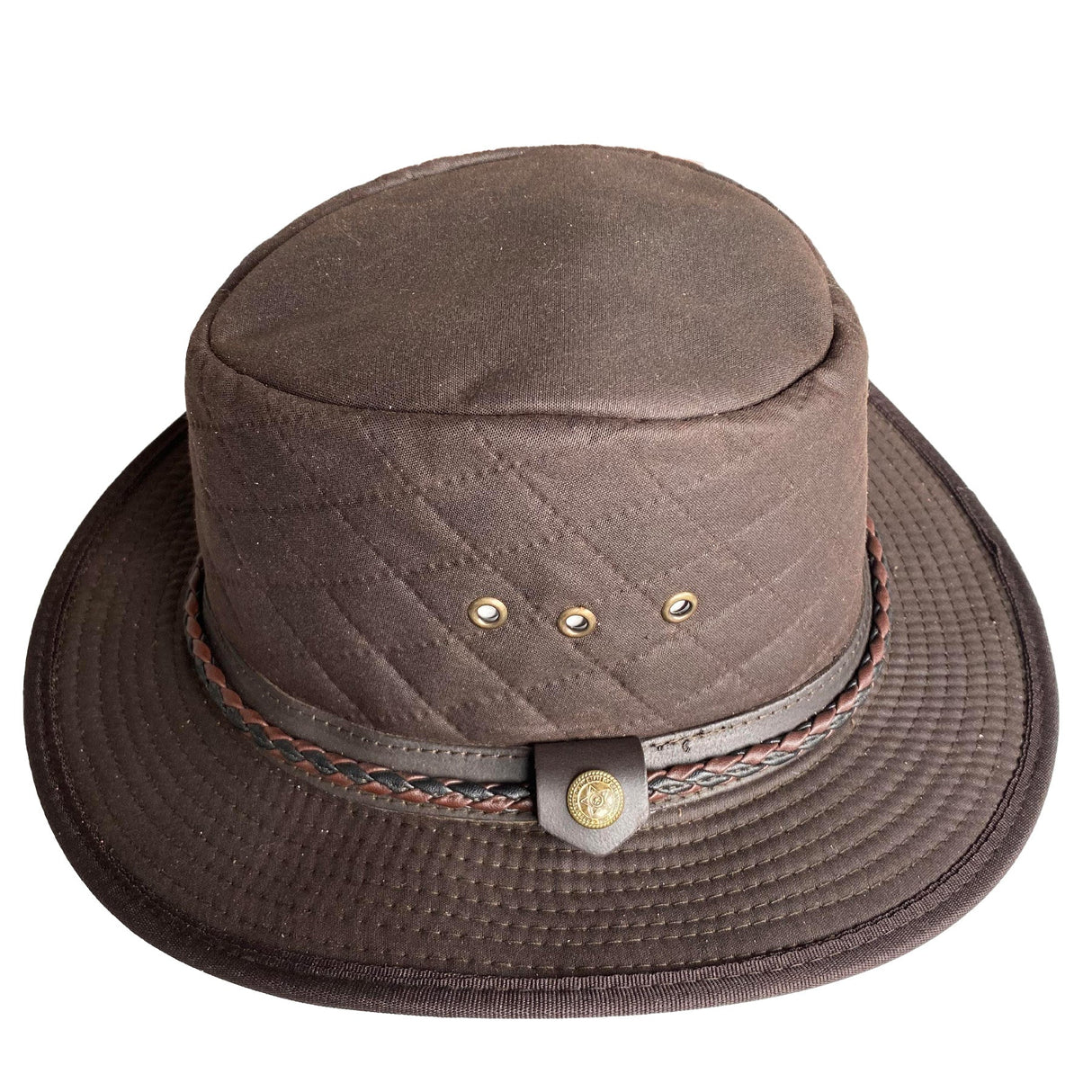 Hazy Blue Quilted Waxed Cotton Outback Bush Hat - Davenport - Just £24.99! Shop now at Warwickshire Clothing.
