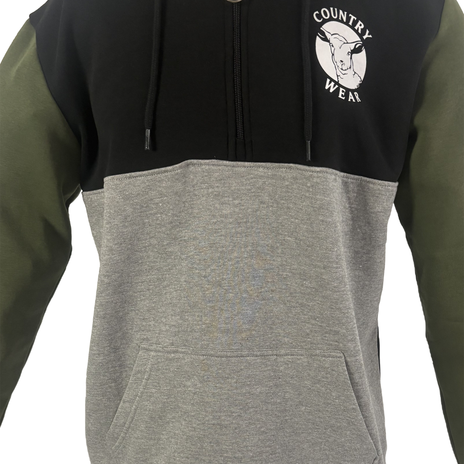 Hazy Blue Keswick Quarter Zip Hoody with Country Wear Sheep Logo - Just £34.99! Shop now at Warwickshire Clothing.