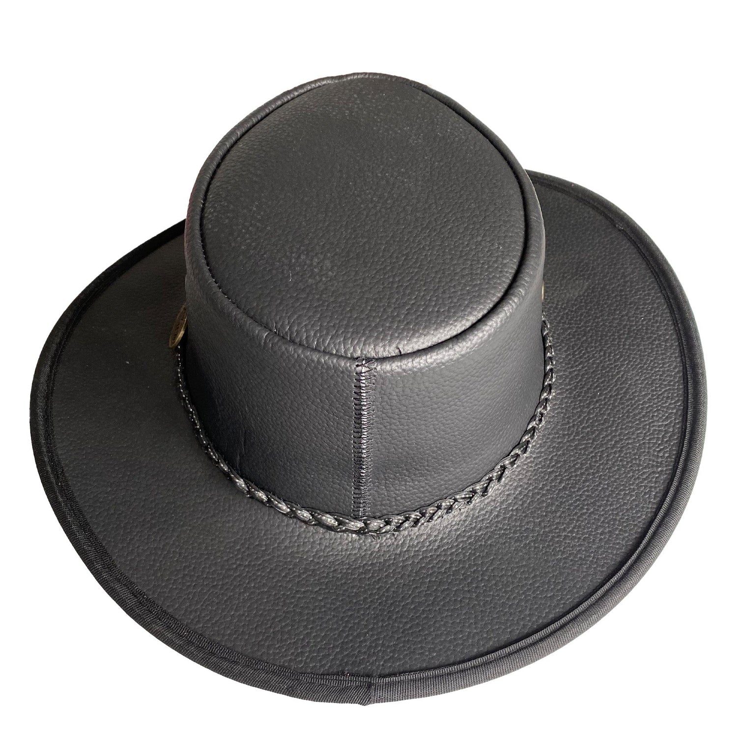 Unisex Real Leather Australian Cowboy Hat with Braided Band - Hobart - Just £19.99! Shop now at Warwickshire Clothing.