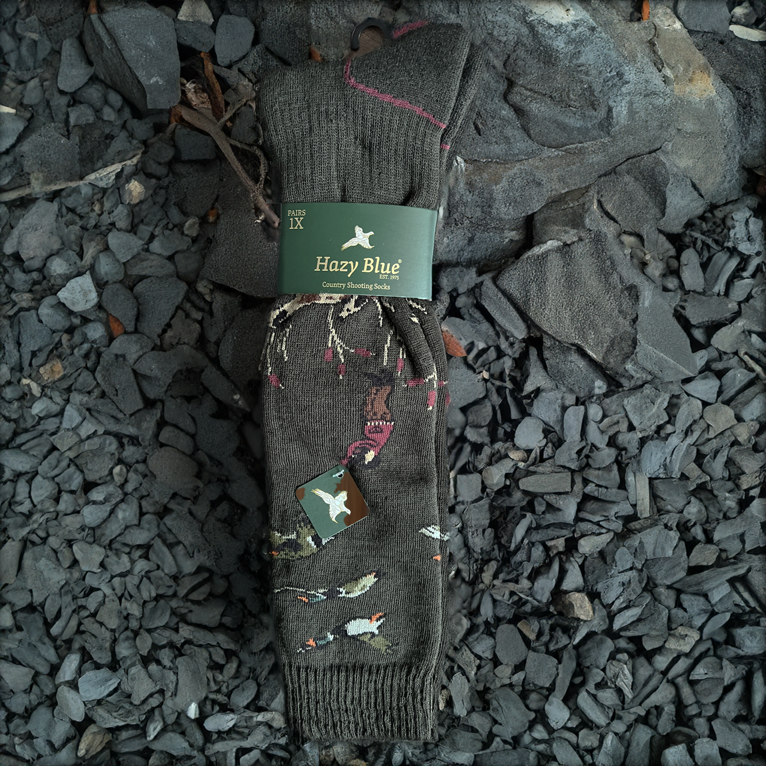 Hazy Blue Country Shooting Socks - Just £8.99! Shop now at Warwickshire Clothing.