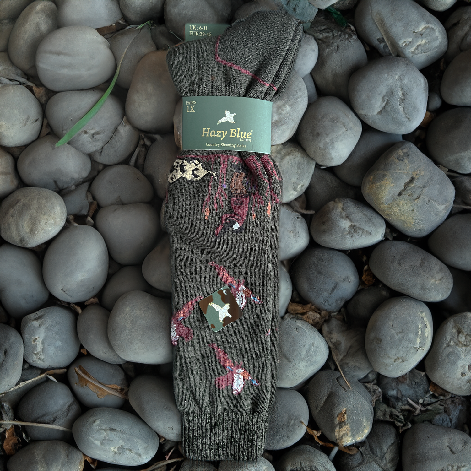 Hazy Blue Country Shooting Socks - Just £8.99! Shop now at Warwickshire Clothing.