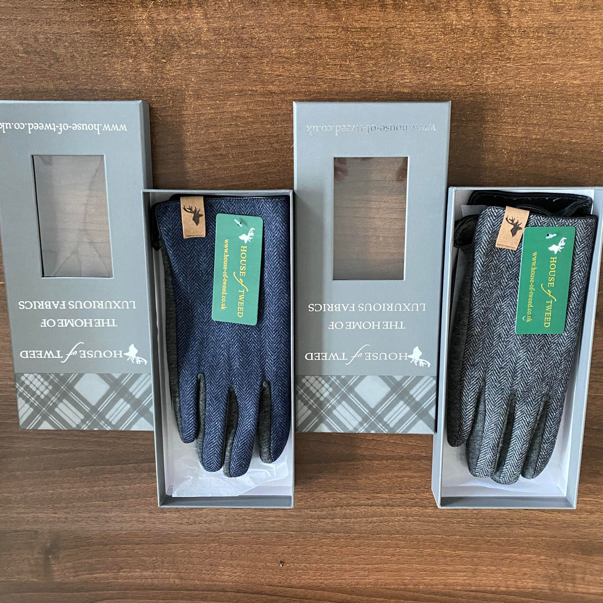 House Of Tweed Mens Herringbone Soft Gloves One Size