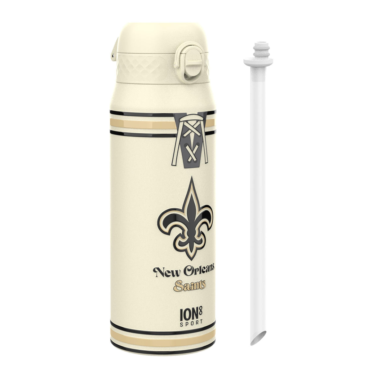 NFL x ION8 Insulated Steel Water Bottle, NFL Saints, 750ml (24oz)