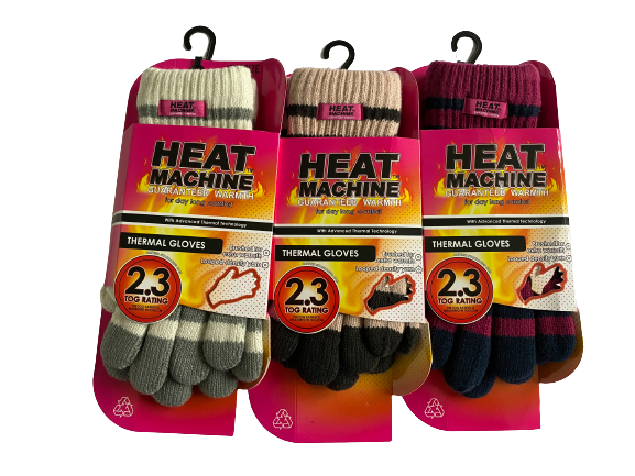 Heat Machine Ladies Thermal Insulated Gloves code 3066 - One Size - Just £6.49! Shop now at Warwickshire Clothing.