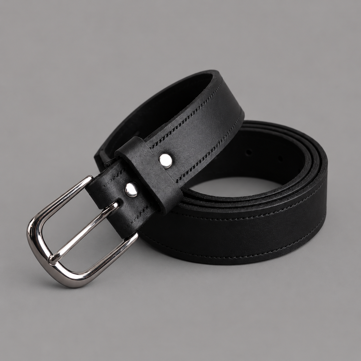 Hazy Blue Genuine Leather Belt - Thin