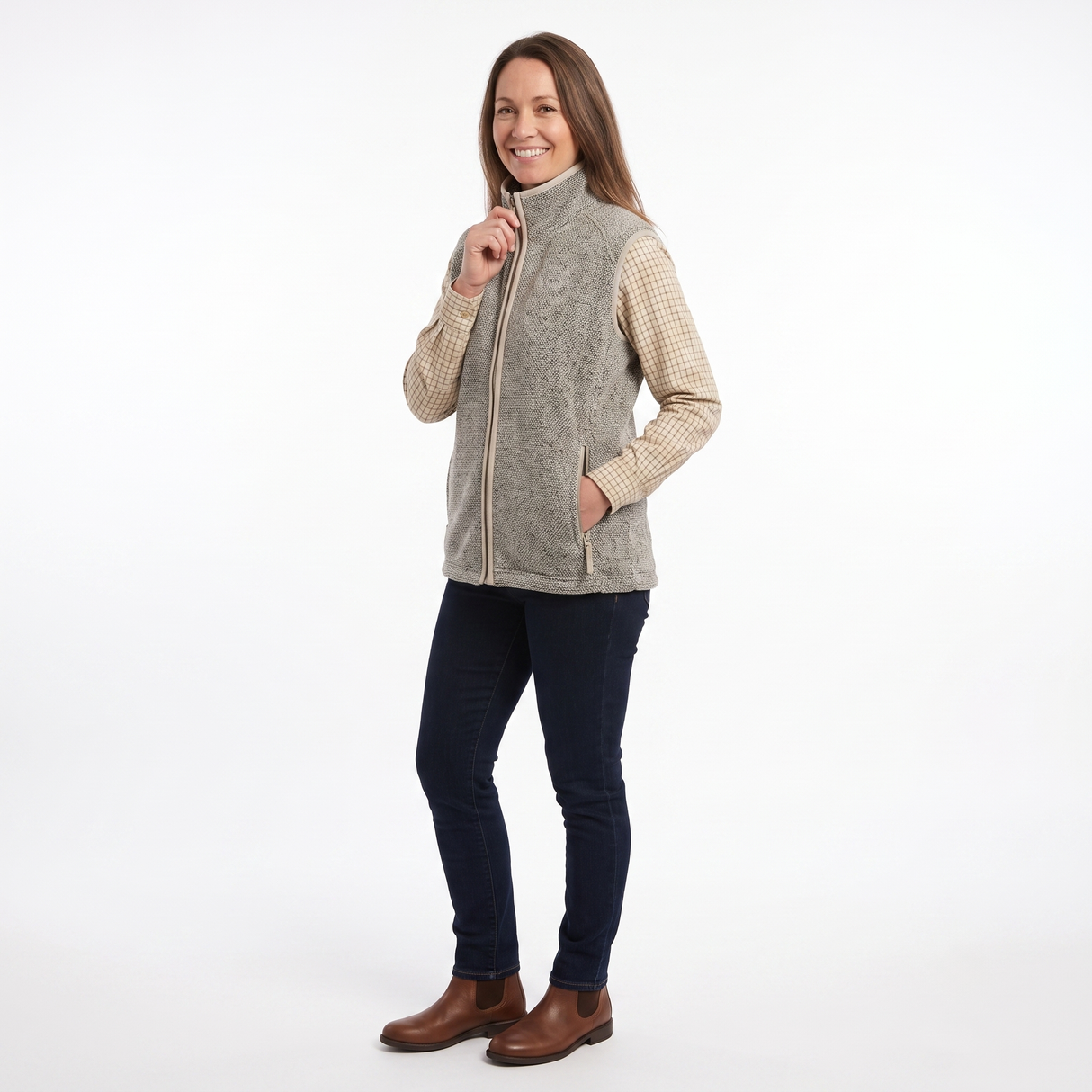 Hazy Blue Jackie Women's Full Zip Fleece Gilet
