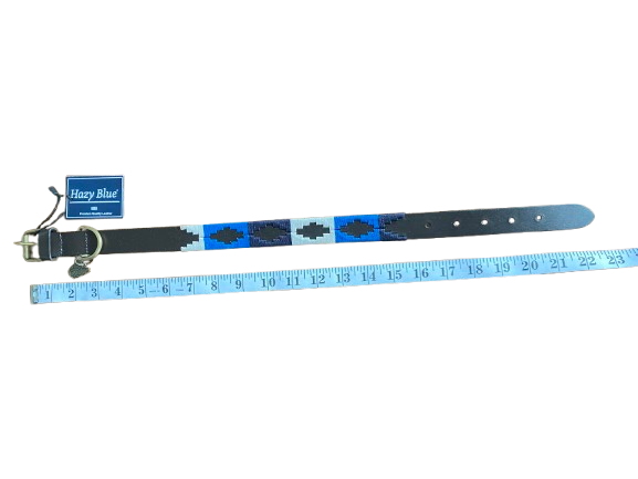 Luxury Polo Leather Dog Collar | Hazy Blue - Just £14.99! Shop now at Warwickshire Clothing.